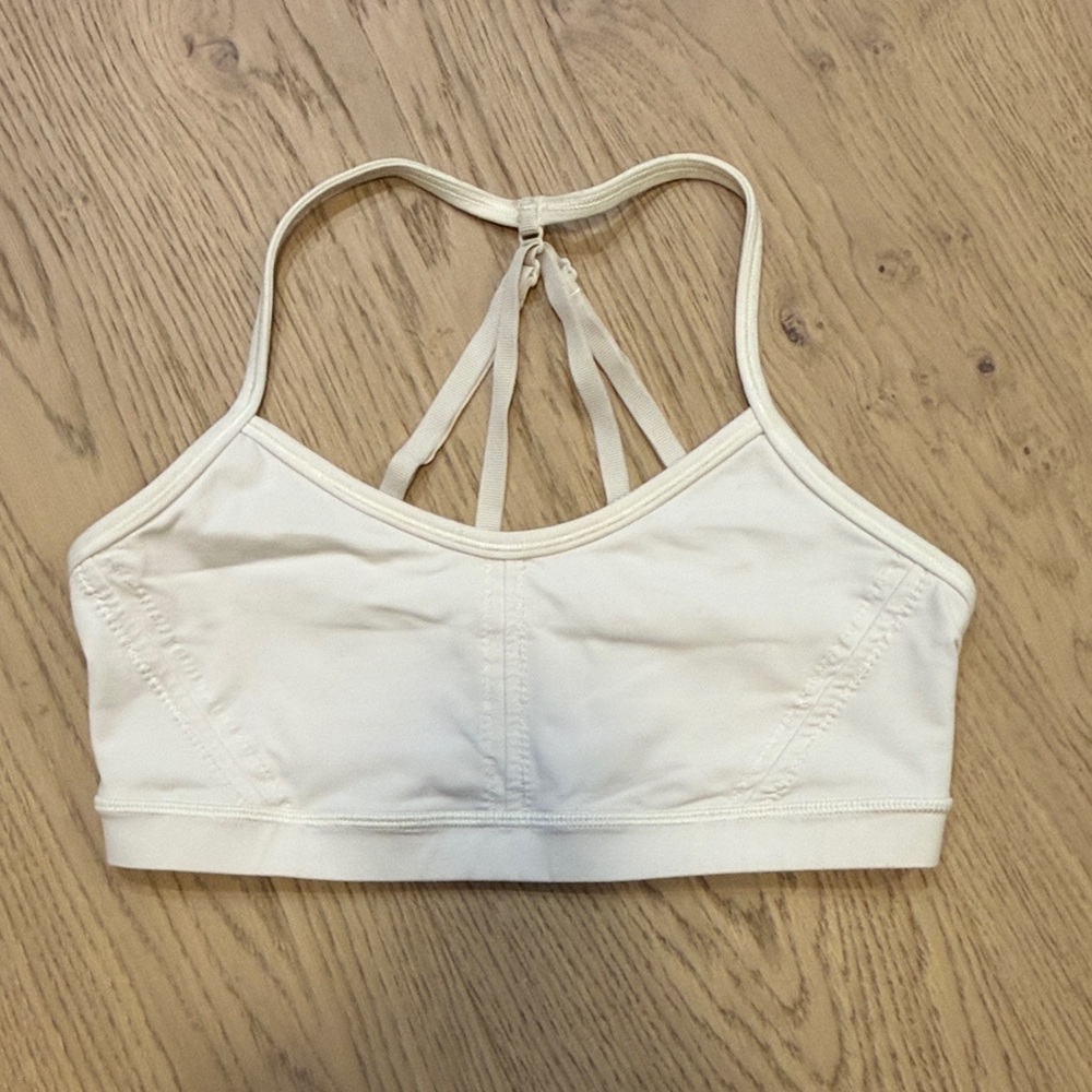 LuluLemon white Strappy adjustable Sports Bra
